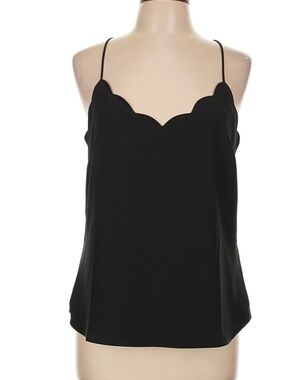 lined j crew factory black camisole scalloped racerback size 2 small